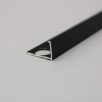 Guardacanto Plano Aluminio Negro Brillo