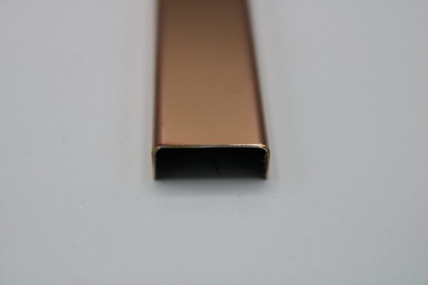 Listelo "U" 20mm Acero Bronce Brillo